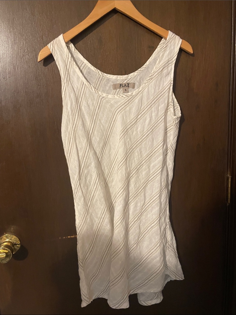 Flax White Textured Scoop Neck Tank